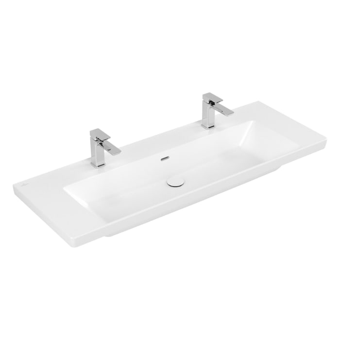 Villeroy & Boch Subway 3.0 Schrankwaschtisch 130 cm, mit 2 Hahnlöchern, mit Überlauf