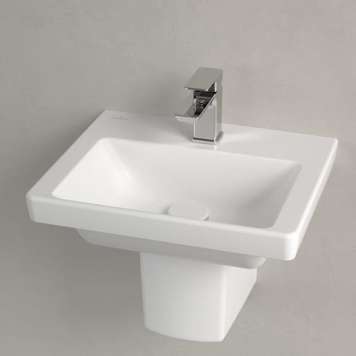 Villeroy & Boch Subway 3.0 Handwaschbecken 45 cm, mit 1 Hahnloch, ohne Überlauf