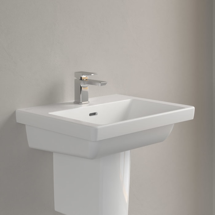 Villeroy & Boch Subway 3.0 Waschtisch 55 cm, mit 1 Hahnloch, mit Überlauf