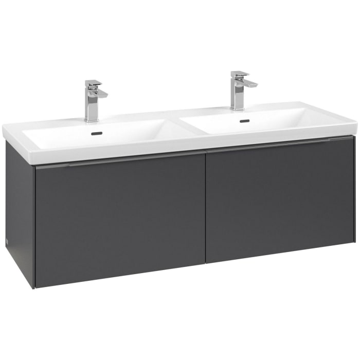 Villeroy & Boch Subway 3.0 Waschtischunterschrank 127,2 cm, 2 Auszüge, mit LED-Beleuchtung, für Doppel-Waschtisch