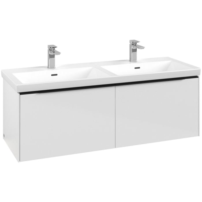 Villeroy & Boch Subway 3.0 Waschtischunterschrank 127,2 cm, 2 Auszüge, mit LED-Beleuchtung, für Doppel-Waschtisch