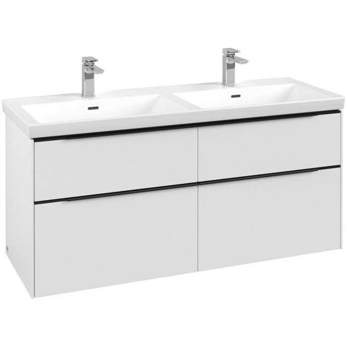 Villeroy & Boch Subway 3.0 Waschtischunterschrank 127,2 cm, 4 Auszüge, ohne LED-Beleuchtung, für Doppel-Waschtisch