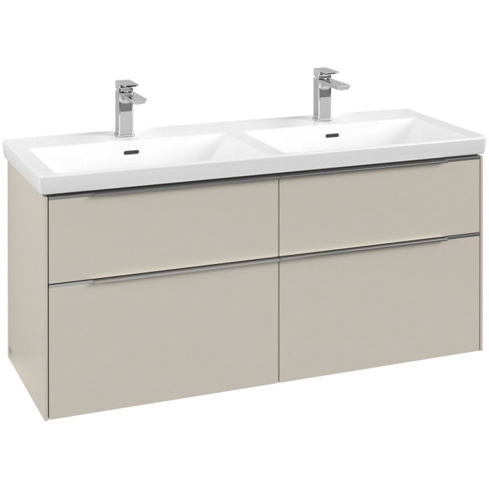 Villeroy & Boch Subway 3.0 Waschtischunterschrank 127,2 cm, 4 Auszüge, mit LED-Beleuchtung, für Doppel-Waschtisch