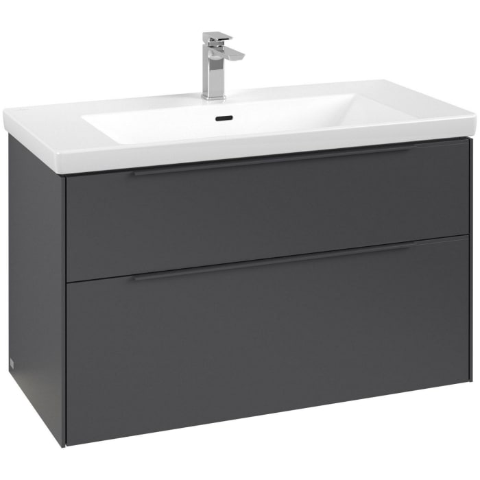 Villeroy & Boch Subway 3.0 Waschtischunterschrank 97,3 cm, 2 Auszüge, mit LED-Beleuchtung