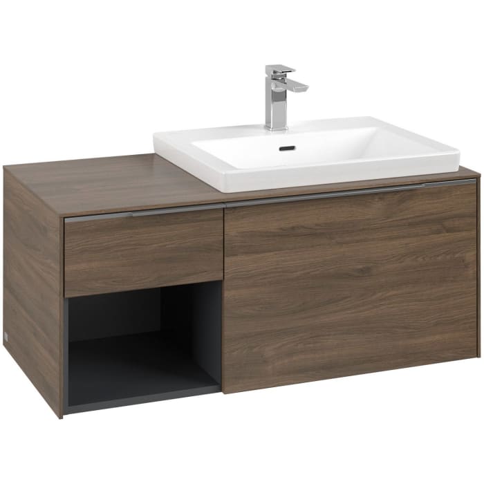 Villeroy & Boch Subway 3.0 Waschtischunterschrank 100,1 cm, 2 Auszüge und Regal links, ohne LED-Beleuchtung