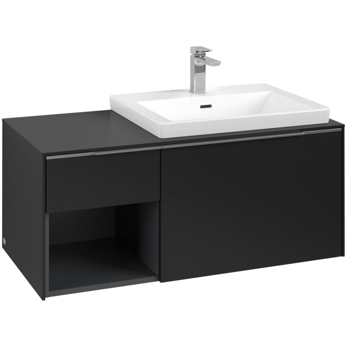 Villeroy & Boch Subway 3.0 Waschtischunterschrank 100,1 cm, 2 Auszüge und Regal links, ohne LED-Beleuchtung