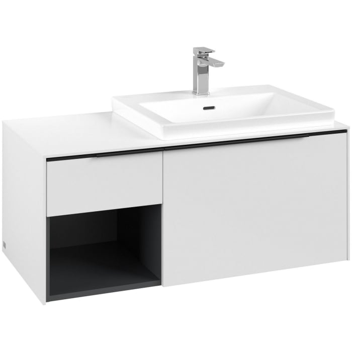 Villeroy & Boch Subway 3.0 Waschtischunterschrank 100,1 cm, 2 Auszüge und Regal links, ohne LED-Beleuchtung