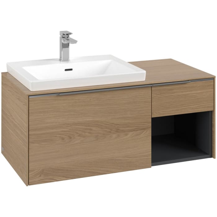 Villeroy & Boch Subway 3.0 Waschtischunterschrank 100,1 cm, 2 Auszüge und Regal rechts, ohne LED-Beleuchtung