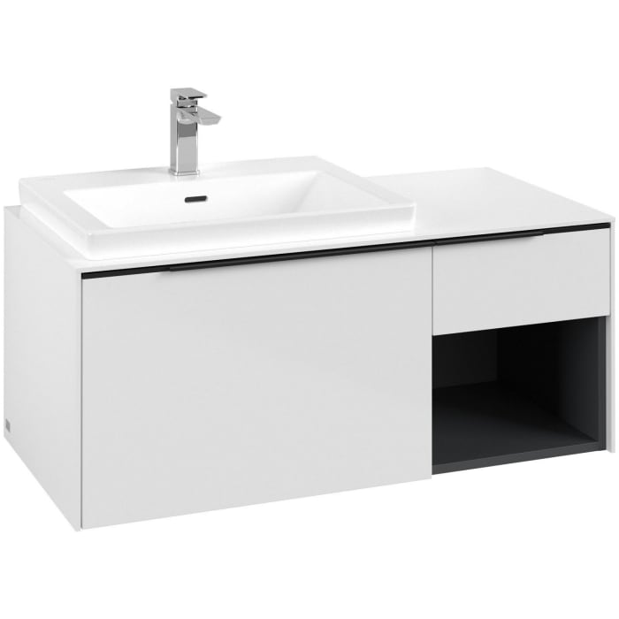Villeroy & Boch Subway 3.0 Waschtischunterschrank 100,1 cm, 2 Auszüge und Regal rechts, ohne LED-Beleuchtung
