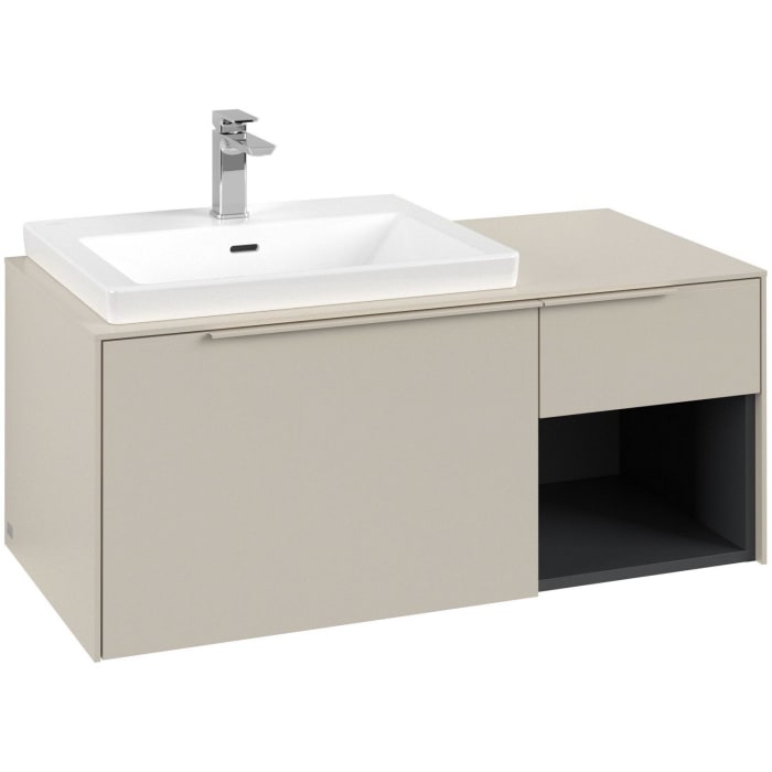 Villeroy & Boch Subway 3.0 Waschtischunterschrank 100,1 cm, 2 Auszüge und Regal rechts, mit LED-Beleuchtung