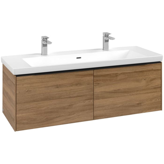 Villeroy & Boch Subway 3.0 Waschtischunterschrank 127,2 cm, 2 Auszüge, mit LED-Beleuchtung