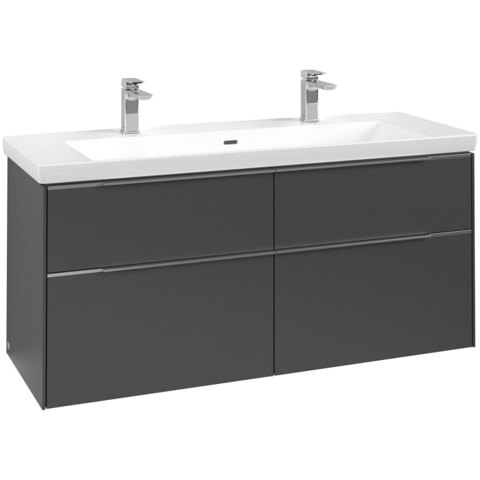 Villeroy & Boch Subway 3.0 Waschtischunterschrank 127,2 cm, 4 Auszüge, mit LED-Beleuchtung