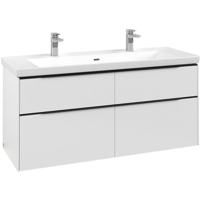 Villeroy & Boch Subway 3.0 Waschtischunterschrank 127,2 cm, 4 Auszüge, mit LED-Beleuchtung