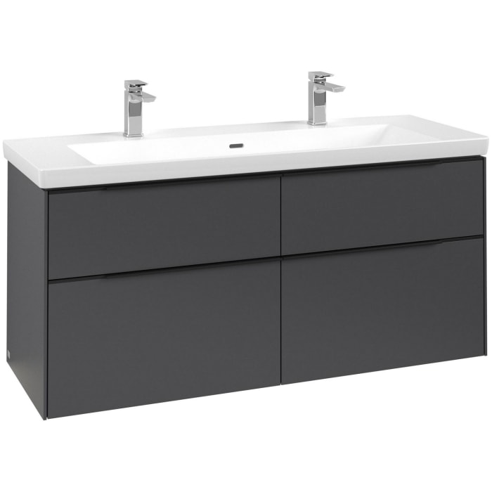 Villeroy & Boch Subway 3.0 Waschtischunterschrank 127,2 cm, 4 Auszüge, mit LED-Beleuchtung