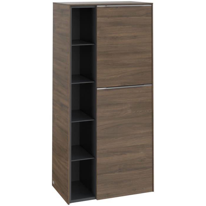 Villeroy & Boch Subway 3.0 Mittelschrank 57,4 x 120 cm mit 1 offenen Fach und 2 Türen, Anschlag rechts