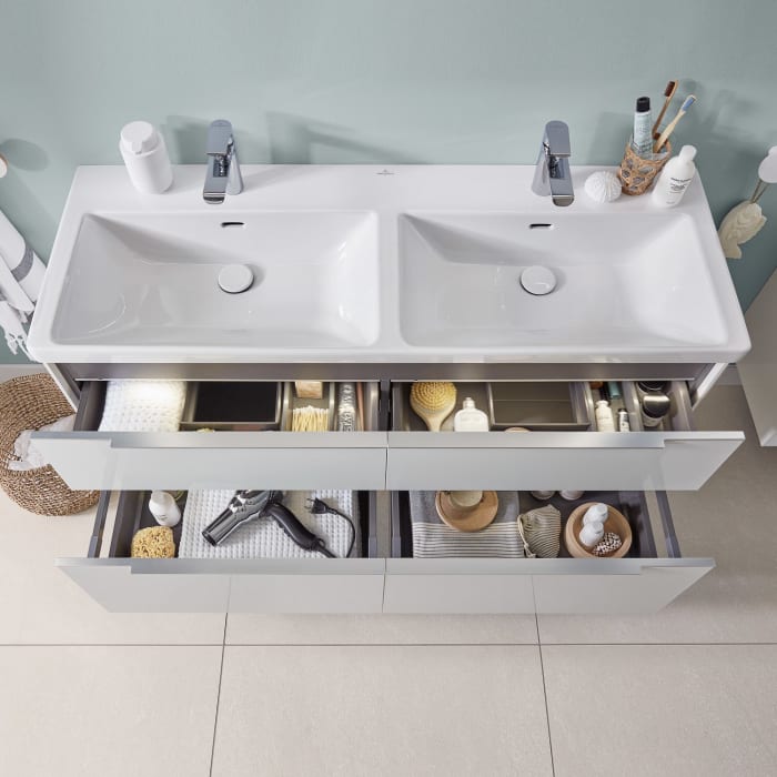 Villeroy & Boch Subway 3.0 Möbelset mit 4 Auszüge, ohne Spiegel, 130 cm
