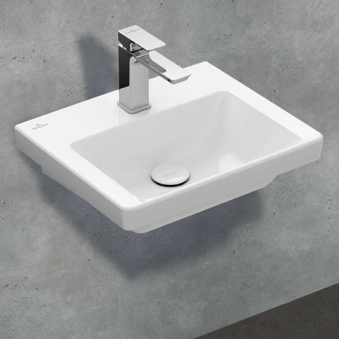Villeroy & Boch Subway 3.0 Handwaschbecken 45 cm, mit 1 Hahnloch, ohne Überlauf
