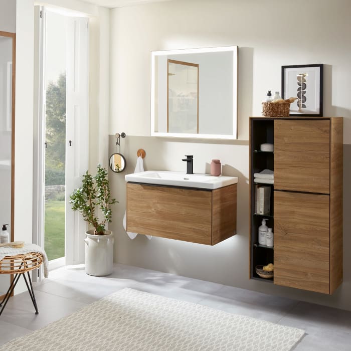 Villeroy & Boch Subway 3.0 Mittelschrank 57,4 x 120 cm mit 1 offenen Fach und 2 Türen, Anschlag rechts