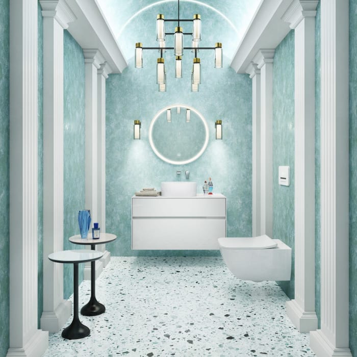 Villeroy & Boch Subway 3.0 Badspiegel mit Beleuchtung und Sensordimmer, Ø 71,2 cm in weiß matt