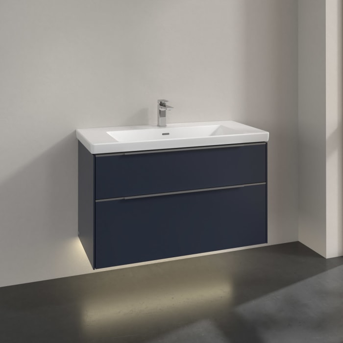 Villeroy & Boch Subway 3.0 Waschtischunterschrank 97,3 cm, 2 Auszüge, mit LED-Beleuchtung