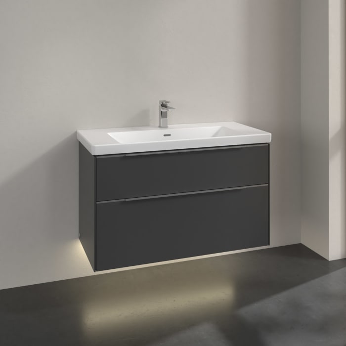 Villeroy & Boch Subway 3.0 Waschtischunterschrank 97,3 cm, 2 Auszüge, mit LED-Beleuchtung
