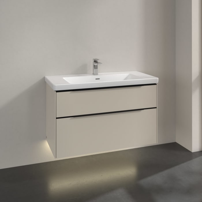 Villeroy & Boch Subway 3.0 Waschtischunterschrank 97,3 cm, 2 Auszüge, mit LED-Beleuchtung