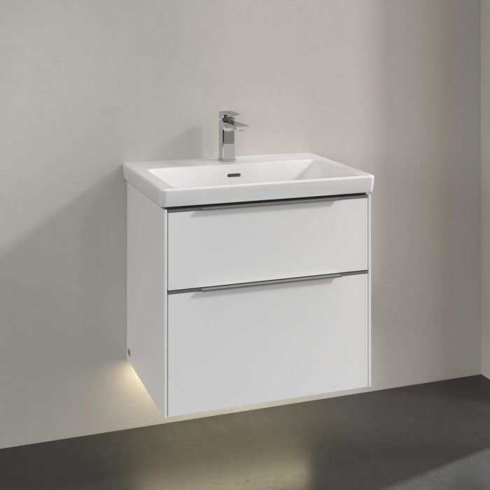 Villeroy & Boch Subway 3.0 Waschtischunterschrank 62,2 cm, 2 Auszüge, mit LED-Beleuchtung