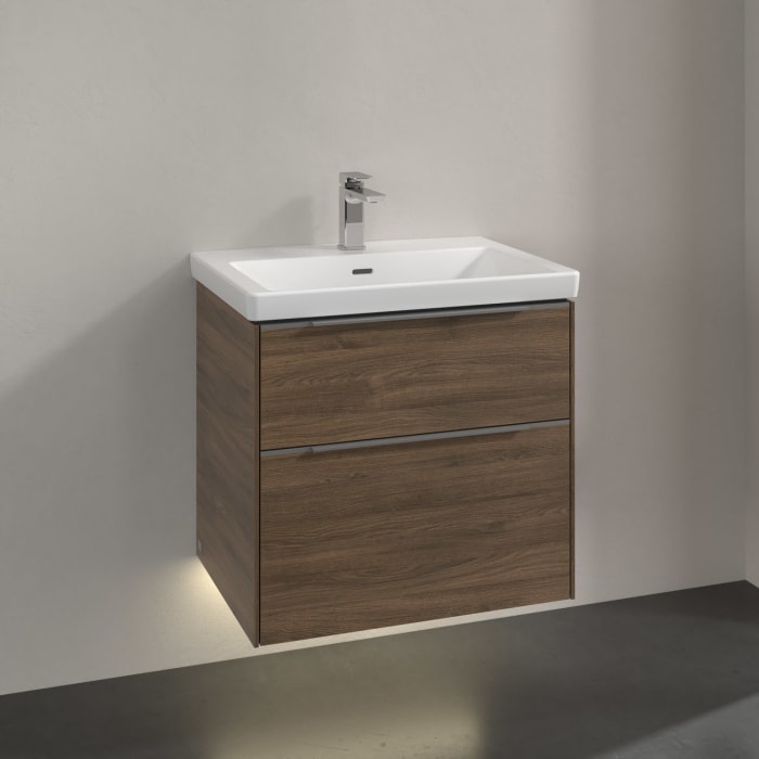 Villeroy & Boch Subway 3.0 Waschtischunterschrank 62,2 cm, 2 Auszüge, mit LED-Beleuchtung