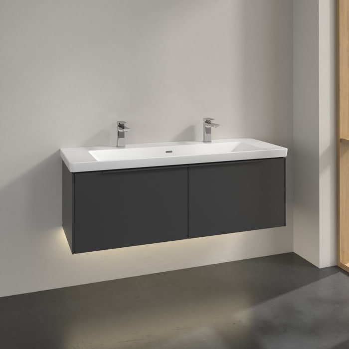 Villeroy & Boch Subway 3.0 Waschtischunterschrank 127,2 cm, 2 Auszüge, mit LED-Beleuchtung