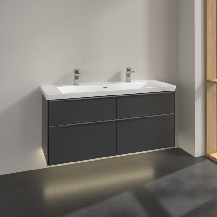 Villeroy & Boch Subway 3.0 Waschtischunterschrank 127,2 cm, 4 Auszüge, mit LED-Beleuchtung