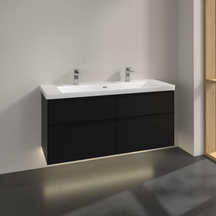 Villeroy & Boch Subway 3.0 Waschtischunterschrank 127,2 cm, 4 Auszüge, mit LED-Beleuchtung