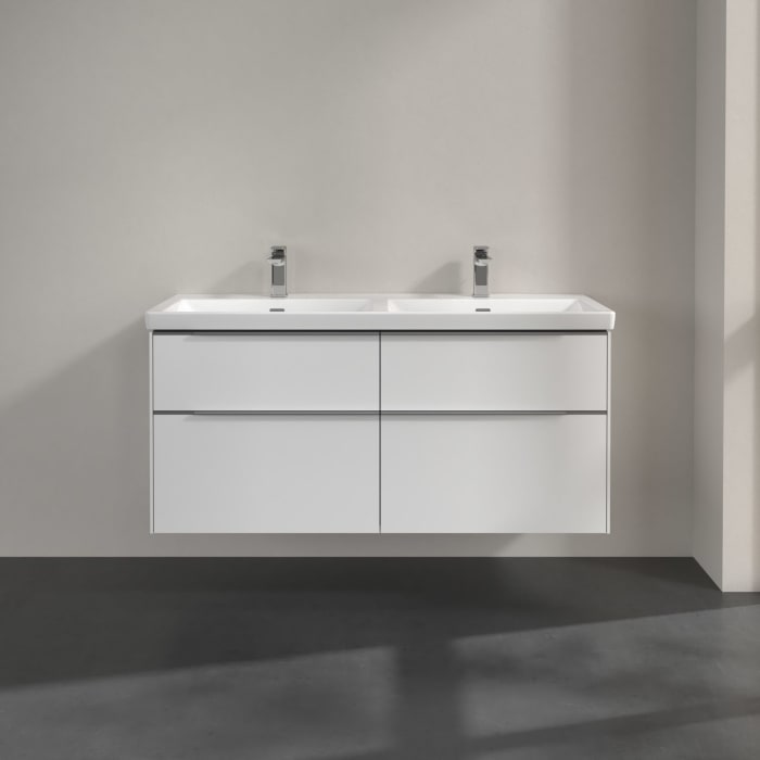 Villeroy & Boch Subway 3.0 Waschtischunterschrank 127,2 cm, 4 Auszüge, ohne LED-Beleuchtung, für Doppel-Waschtisch