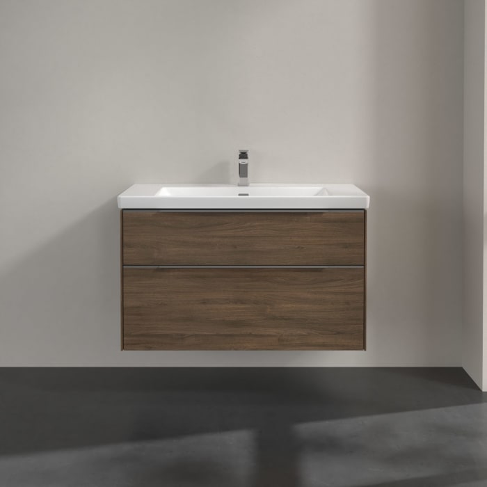 Villeroy & Boch Subway 3.0 Waschtischunterschrank 97,3 cm, 2 Auszüge, mit LED-Beleuchtung