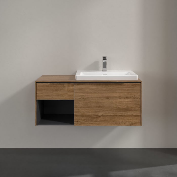 Villeroy & Boch Subway 3.0 Waschtischunterschrank 100,1 cm, 2 Auszüge und Regal links, ohne LED-Beleuchtung