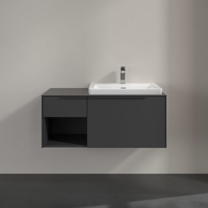 Villeroy & Boch Subway 3.0 Waschtischunterschrank 100,1 cm, 2 Auszüge und Regal links, ohne LED-Beleuchtung