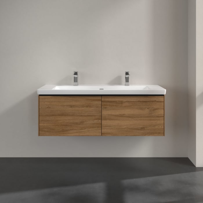 Villeroy & Boch Subway 3.0 Waschtischunterschrank 127,2 cm, 2 Auszüge, mit LED-Beleuchtung