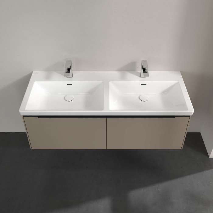 Villeroy & Boch Subway 3.0 Waschtischunterschrank 127,2 cm, 2 Auszüge, ohne LED-Beleuchtung, für Doppel-Waschtisch