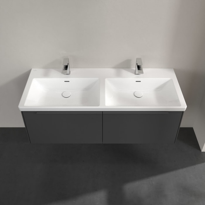 Villeroy & Boch Subway 3.0 Waschtischunterschrank 127,2 cm, 2 Auszüge, ohne LED-Beleuchtung, für Doppel-Waschtisch