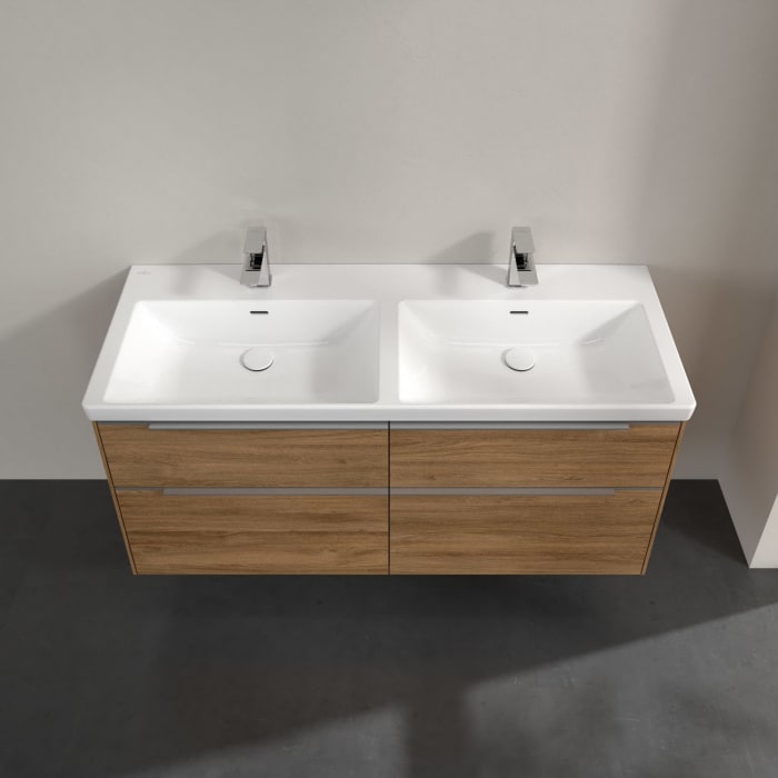 Villeroy & Boch Subway 3.0 Waschtischunterschrank 127,2 cm, 4 Auszüge, ohne LED-Beleuchtung, für Doppel-Waschtisch
