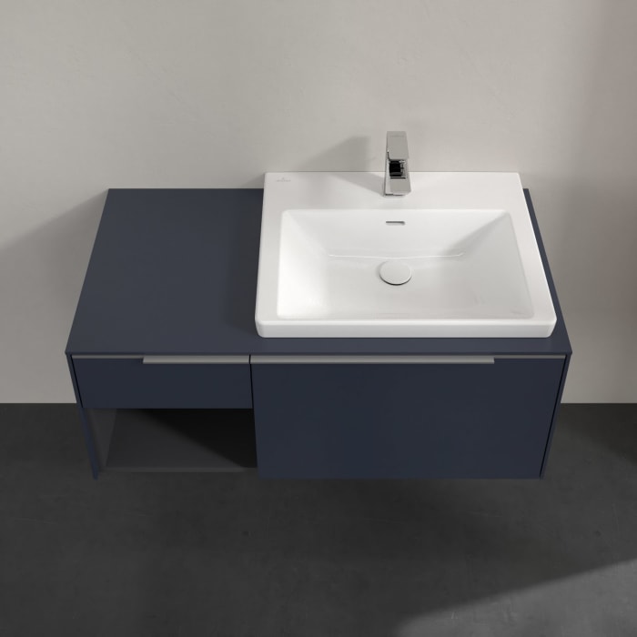 Villeroy & Boch Subway 3.0 Waschtischunterschrank 100,1 cm, 2 Auszüge und Regal links, mit LED-Beleuchtung