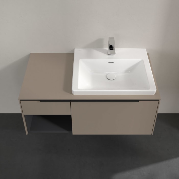 Villeroy & Boch Subway 3.0 Waschtischunterschrank 100,1 cm, 2 Auszüge und Regal links, mit LED-Beleuchtung