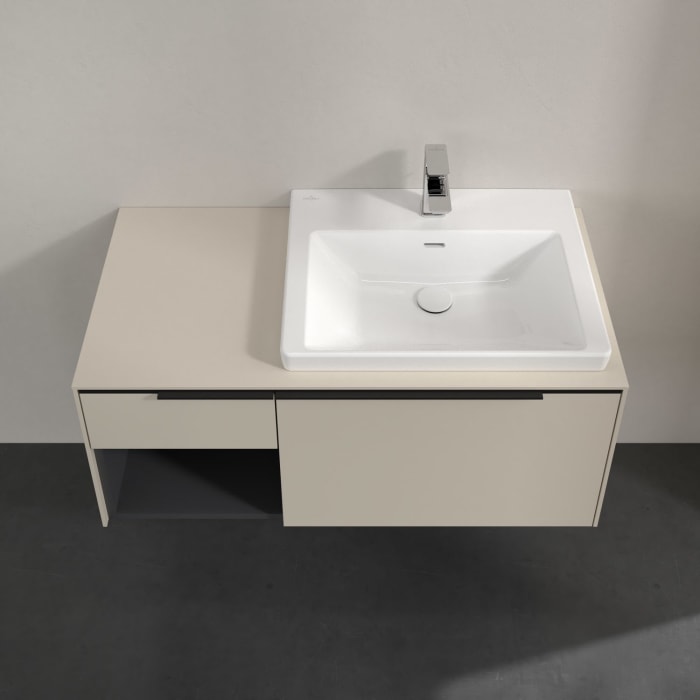 Villeroy & Boch Subway 3.0 Waschtischunterschrank 100,1 cm, 2 Auszüge und Regal links, mit LED-Beleuchtung