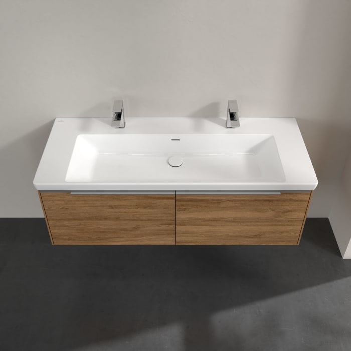 Villeroy & Boch Subway 3.0 Waschtischunterschrank 127,2 cm, 2 Auszüge, mit LED-Beleuchtung