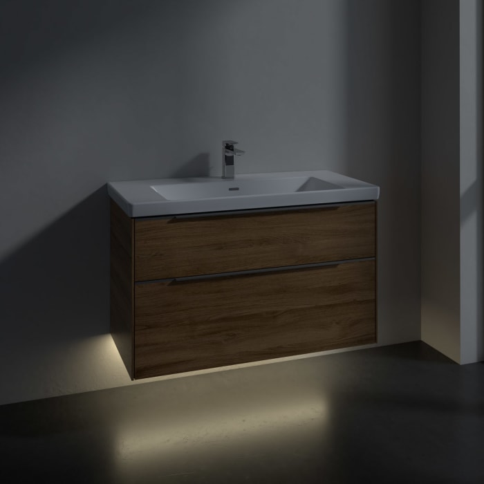 Villeroy & Boch Subway 3.0 Waschtischunterschrank 97,3 cm, 2 Auszüge, mit LED-Beleuchtung