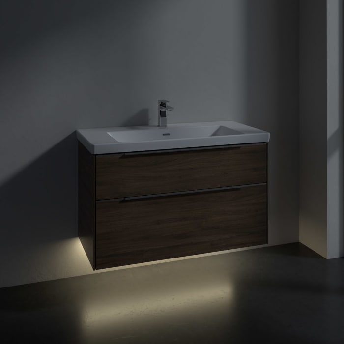 Villeroy & Boch Subway 3.0 Waschtischunterschrank 97,3 cm, 2 Auszüge, mit LED-Beleuchtung