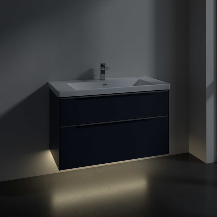 Villeroy & Boch Subway 3.0 Waschtischunterschrank 97,3 cm, 2 Auszüge, mit LED-Beleuchtung