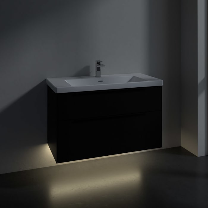 Villeroy & Boch Subway 3.0 Waschtischunterschrank 97,3 cm, 2 Auszüge, mit LED-Beleuchtung