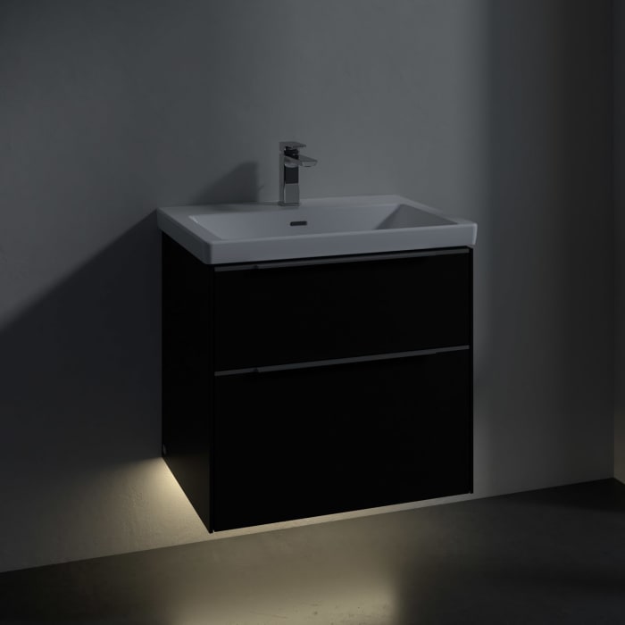 Villeroy & Boch Subway 3.0 Waschtischunterschrank 62,2 cm, 2 Auszüge, mit LED-Beleuchtung