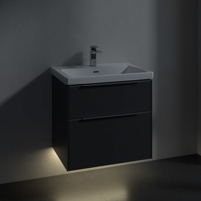 Villeroy & Boch Subway 3.0 Waschtischunterschrank 62,2 cm, 2 Auszüge, mit LED-Beleuchtung