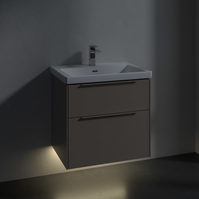 Villeroy & Boch Subway 3.0 Waschtischunterschrank 62,2 cm, 2 Auszüge, mit LED-Beleuchtung